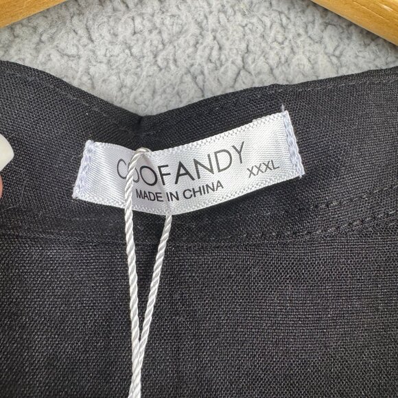 Coofandy Shirt Mens Size 3XL Black Linen Blend Button Down Slim Fit SS NWT - Picture 9 of 12